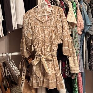 Cleobella Beige and Brown Floral Dress
